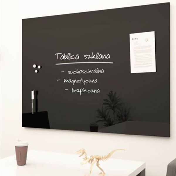 تخته وایت برد شیشه ای اینکو سایز 120×80 مشکی