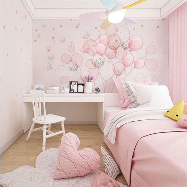 کاغذدیواری طرح بادکنکهای صورتی