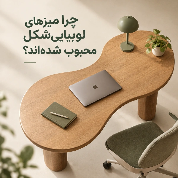 نمای نزدیک از سطح نامتقارن و منحنی میز لوبیاییشکل